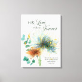 Psalm 136 Seine Liebe hält für immer blumenweiß Leinwanddruck (Vorderseite)