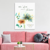 Psalm 136 Seine Liebe hält für immer blumenweiß Leinwanddruck (Insitu (Wohnzimmer))