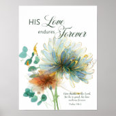 Psalm 136 Seine Liebe hält für immer blumenweiß Poster (Vorne)