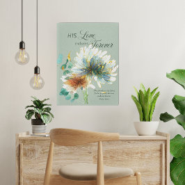 Psalm 136 Seine Liebe hält für immer grün Leinwanddruck