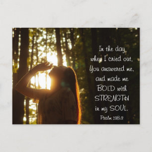 Psalm 138:3 DU antwortest mir und hast mich BOLD g Postkarte