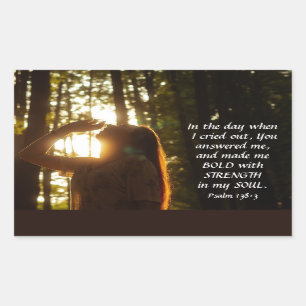 Psalm 138:3 DU antwortest mir und hast mich BOLD g Rechteckiger Aufkleber