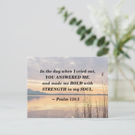 Psalm 138:3 Du hast mich zu einem kühlen Sonnenunt Postkarte (Stehend Vorderseite)