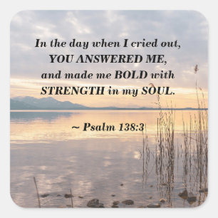 Psalm 138:3 Du hast mich zu einem kühlen Sonnenunt Quadratischer Aufkleber