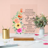 Psalm 139:13-14 Wunderbar Made Floral Christian Acrylschild (Hochzeit)
