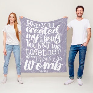 Psalm 139:13 Denn du hast mein intimstes Wesen ges Fleecedecke
