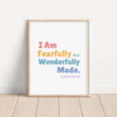 Psalm 139:14 Bibelverse Christliches Kinderzimmer Poster