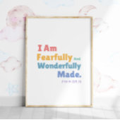 Psalm 139:14 Bibelverse Christliches Kinderzimmer Poster