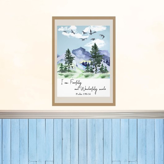 Psalm 139:14 Christliches Kinderzimmer Wand an Wan Fotodruck