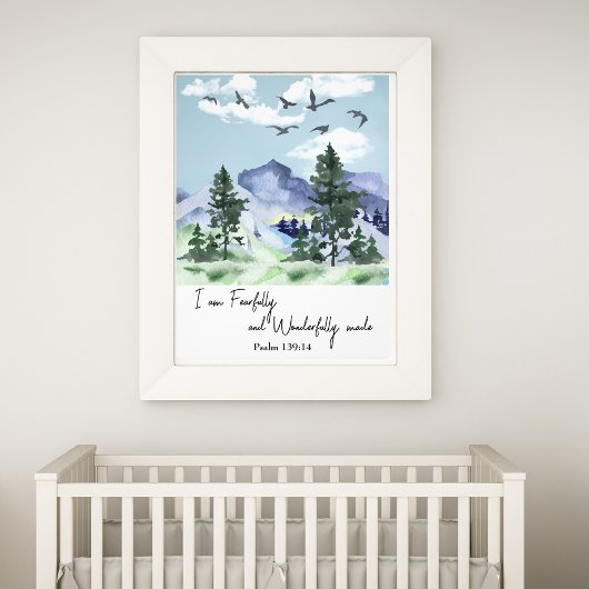Psalm 139:14 Christliches Kinderzimmer Wand an Wan Fotodruck