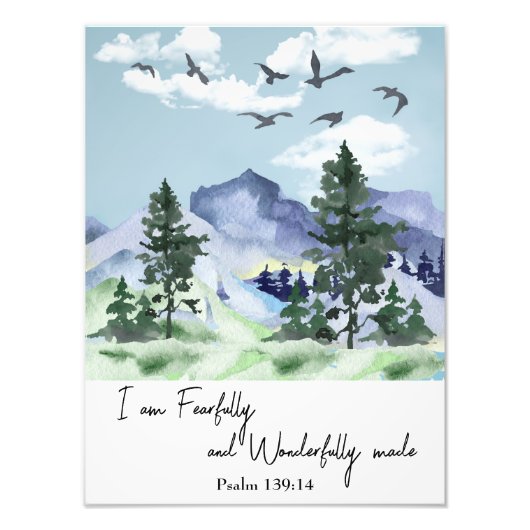 Psalm 139:14 Christliches Kinderzimmer Wand an Wan Fotodruck (Vorne)