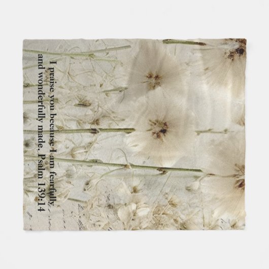 Psalm 139: 14 Fleece Blanket (Vorderseite (Horizontal))
