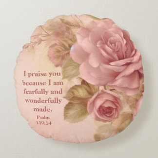 Psalm 139: 14 Fleece-Decke Rundes Kissen