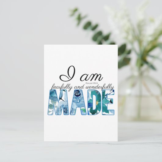 Psalm 139:14 Furcht und wunderbar gemacht Postkarte (Stehend Vorderseite)
