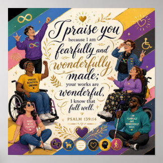 Psalm 139:14 - Furchtbar und wunderbar gemacht | I Poster