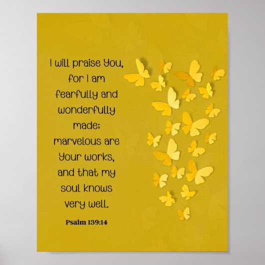 Psalm 139:14 Furchtbar und wunderbar gemacht Poster (Vorne)