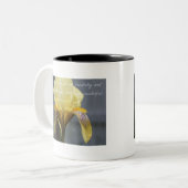 Psalm-139:14 Gelbzebra-Iris Zweifarbige Tasse (Vorderseite Links)