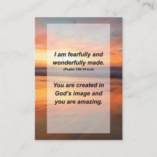 Psalm 139:14 I am fearfully and wonderfully made Begleitkarte (Vorderseite)