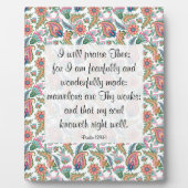 Psalm 139:14 Plaque Fotoplatte (Vorderseite)