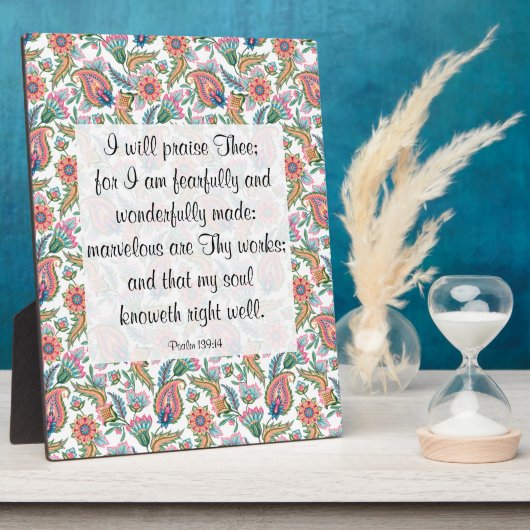 Psalm 139:14 Plaque Fotoplatte (Seite)