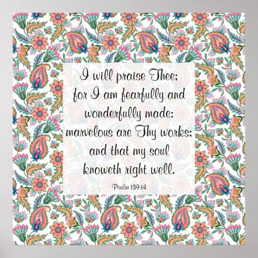 Psalm 139:14 Poster (Vorne)