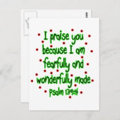 Psalm 139:14 postkarte (Vorne/Hinten)