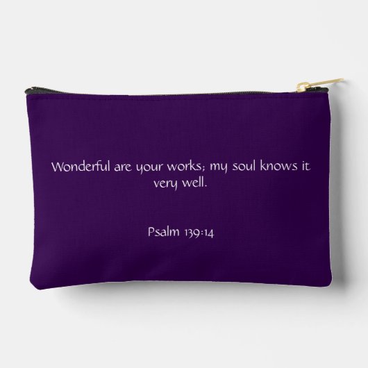 Psalm 139:14 Purple/Lavender Zubehörtasche (Rückseite)