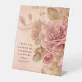 Psalm 139:14 Rose Sockelschild (Vorderseite)