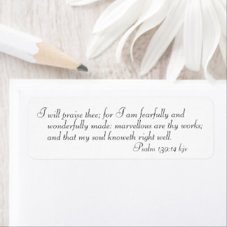 Psalm 139 14 Scripture Verse Sticker Labels