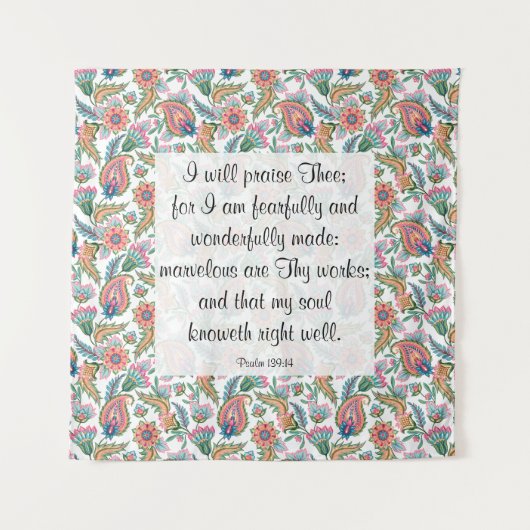 Psalm 139:14 wandteppich (Vorderseite)