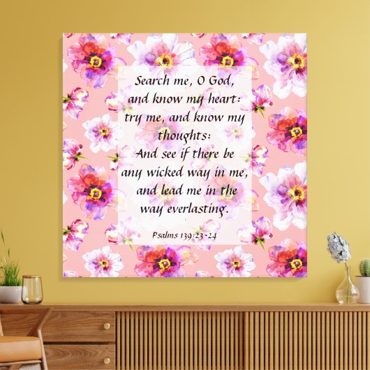 Psalm 139:23-24 Canvas Print Leinwanddruck (Insitu (Wohnzimmer))