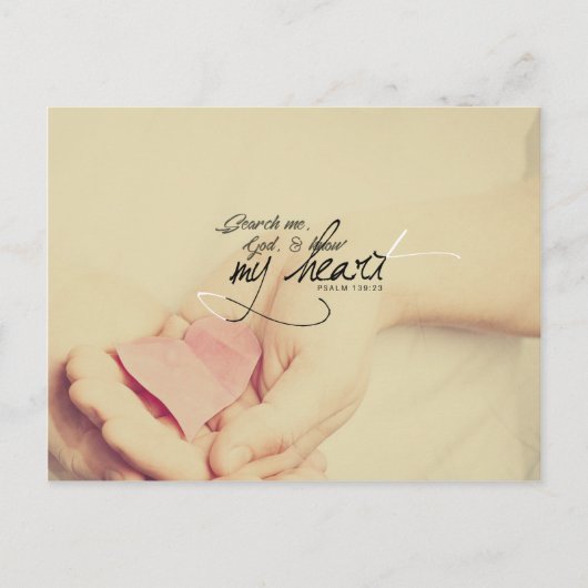 Psalm 139:23 - Such mich, Gott, und kenne mein Her Postkarte (Vorderseite)