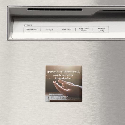 Psalm 139 2x2 Magnet (In Situ (Geschirrspüler))