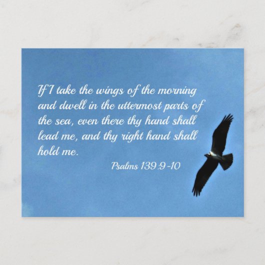 Psalm 139:9-10 Wenn ich die Flügel des Morgens Postkarte (Vorderseite)