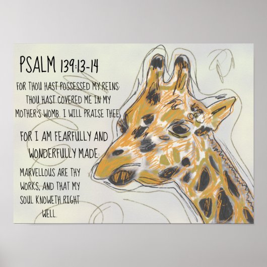 Psalm 139 BibelpreisGiraffe Poster (Vorne)