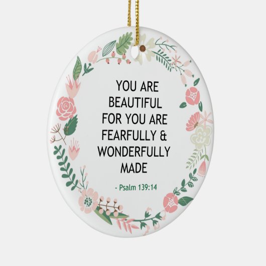 Psalm 139 Sie sind schön Keramik Ornament (Rechts)