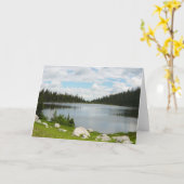 Psalm 13:5-6 Landschaftliche Bergsee Grußkarte Karte (Gelbe Blume)