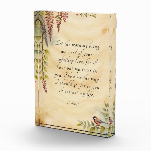 Psalm 143:8 Christliche Verse Kunst Fotoblock (Rechts)