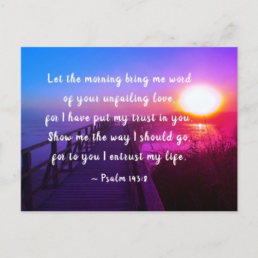 Psalm 143:8 Ich vertraue euch, Bibelverse Postkarte (Vorderseite)