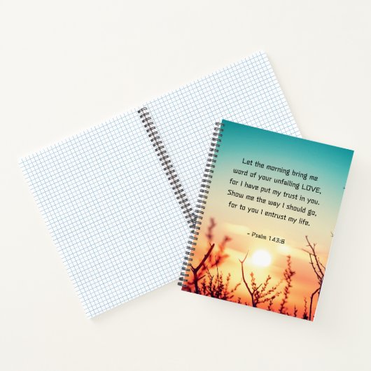 Psalm 143:8 Wort Ihrer unermüdlichen Liebe Notizblock (Innenseite)