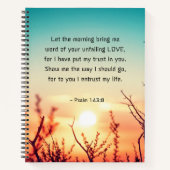 Psalm 143:8 Wort Ihrer unermüdlichen Liebe Notizblock (Vorderseite)