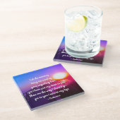 Psalm 143:8 Wort Ihrer unermüdlichen Liebe, Schrif Glasuntersetzer (Schrägansicht)