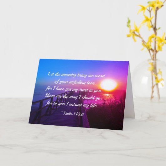 Psalm 143:8 Wort Ihrer unermüdlichen Liebe, Schrif Karte (Gelbe Blume)