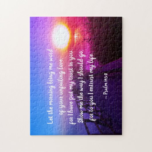 Psalm 143:8 Wort Ihrer unermüdlichen Liebe, Schrif Puzzle (Vertikal)