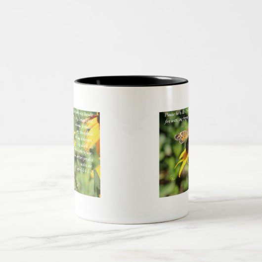 Psalm-144:1 - 2 goldener Blackeyed Susan Zweifarbige Tasse (Mittel)