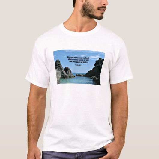Psalm 144:1 Gesegnet sei der Herr, mein Rock.. T-Shirt (Vorderseite)