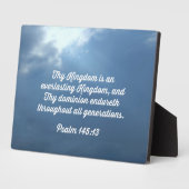 Psalm 145:13 Thy Kingdom ist ein ewiges Königreich Fotoplatte (Seite)