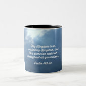 Psalm 145:13 Thy Kingdom ist ein ewiges Königreich Zweifarbige Tasse (Mittel)