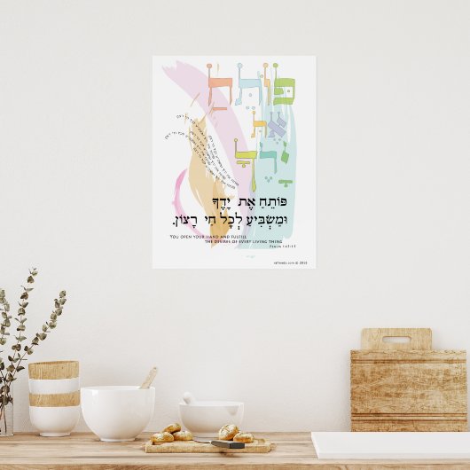 Psalm 145:15 "Sie öffnen Ihre Hand" Poster (Küche)