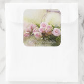 Psalm 147:11 Inspirierend Bibelverse Rose Quadratischer Aufkleber (Tasche)